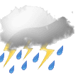 Forecast: Precipitation, very unsettled Forecast icon #24