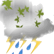 Forecast: Stormy, much precipitation Forecast icon #26